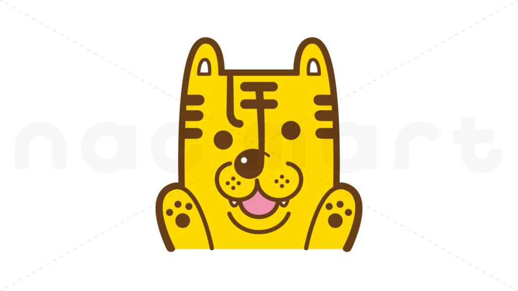 ひたいに『ほ』が隠れているかわいいトラ