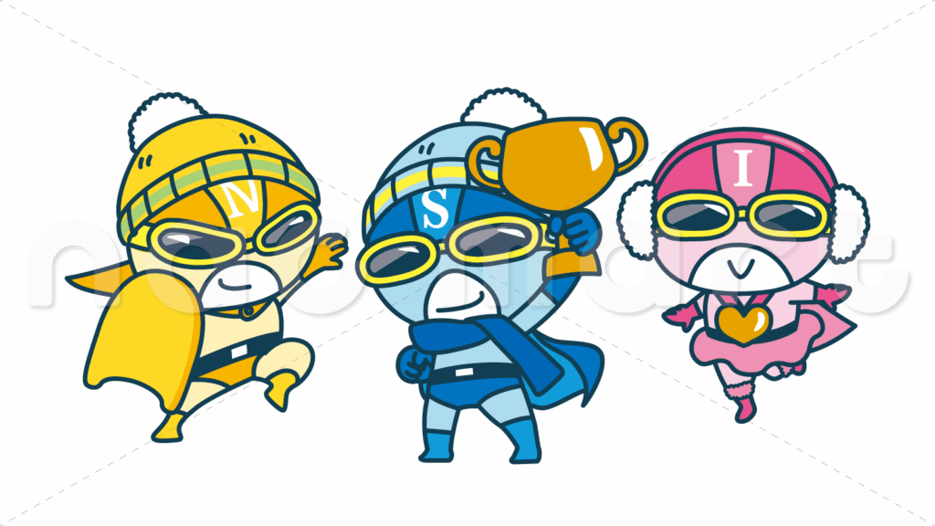 スイミングスクール　マスコットキャラクター冬バージョン