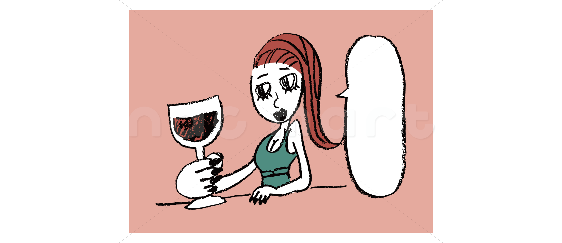 スライド３ーワインを持つ女性